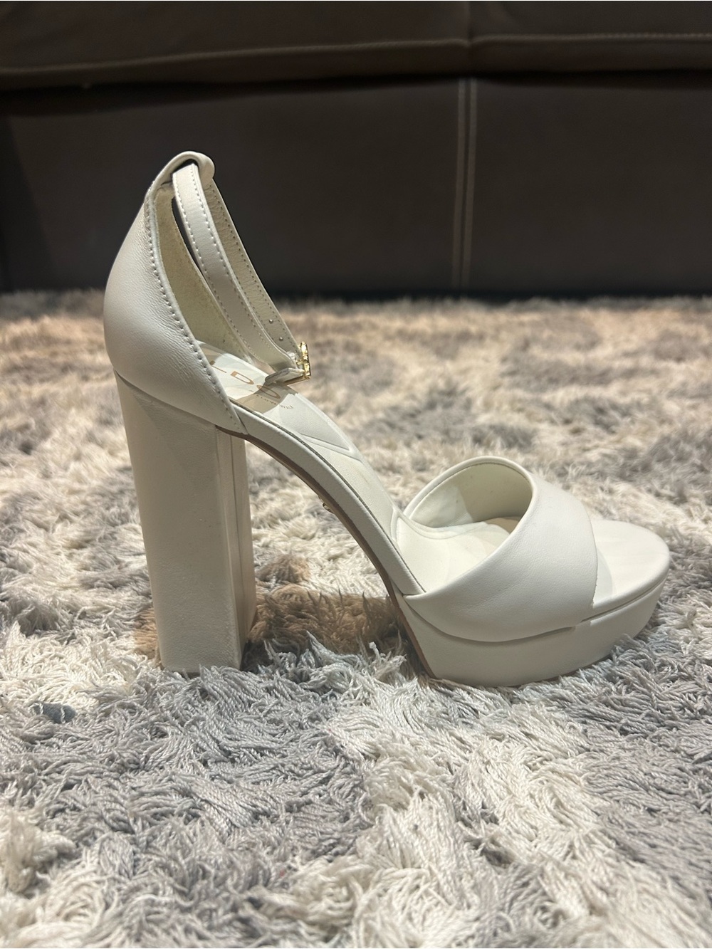 High Block Platform Ankle-Strap Sandals in Cream from ALDO size 5 us